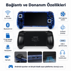 ANBERNIC RG556 Retro El Oyun Konsolu 5.48 inç AMOLED Ekran, Kablosuz Taşınabilir Oyun Cihazı