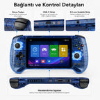 ANBERNIC RG556 Retro El Oyun Konsolu 5.48 inç AMOLED Ekran, Kablosuz Taşınabilir Oyun Cihazı