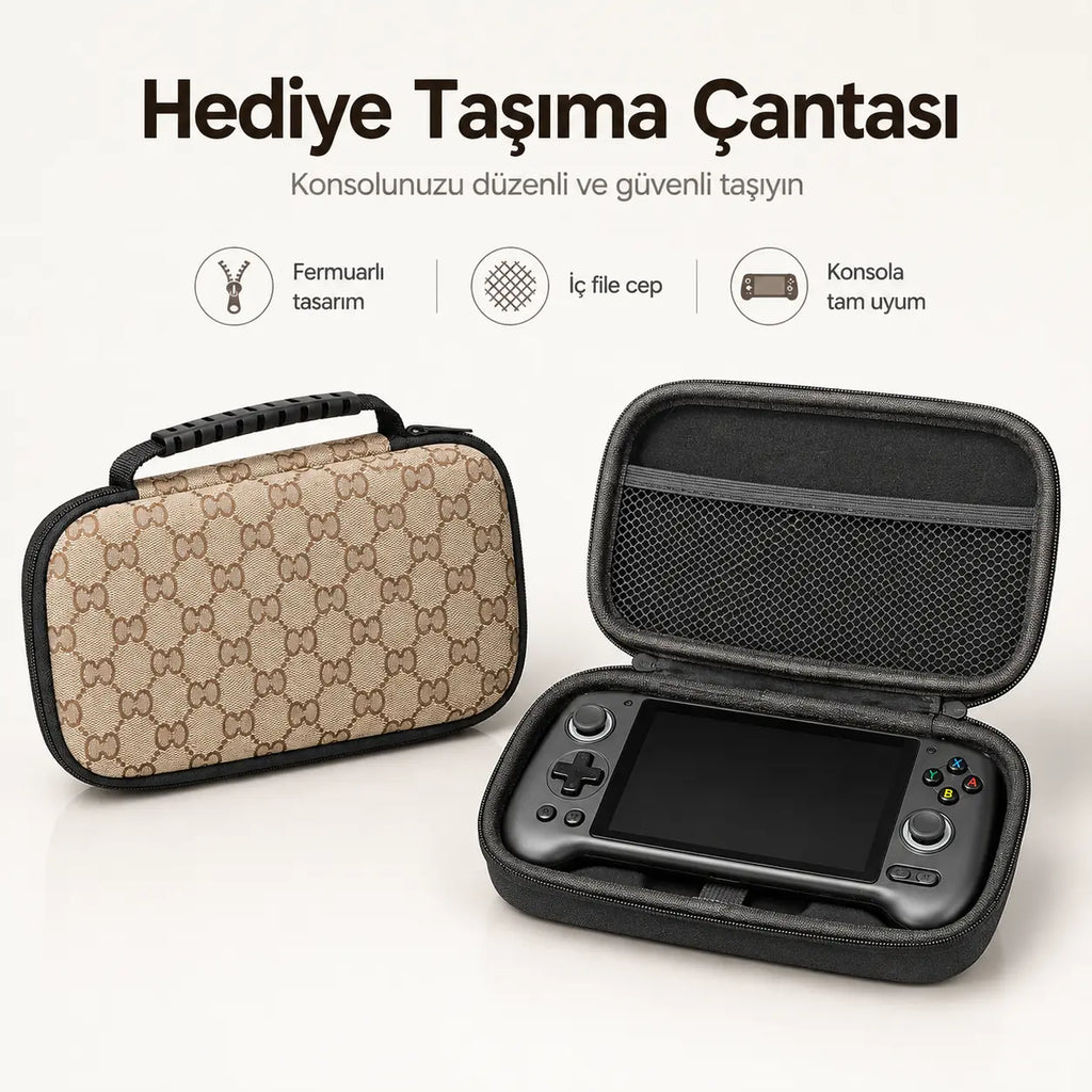 ANBERNIC RG556 Retro El Oyun Konsolu 5.48 inç AMOLED Ekran, Kablosuz Taşınabilir Oyun Cihazı