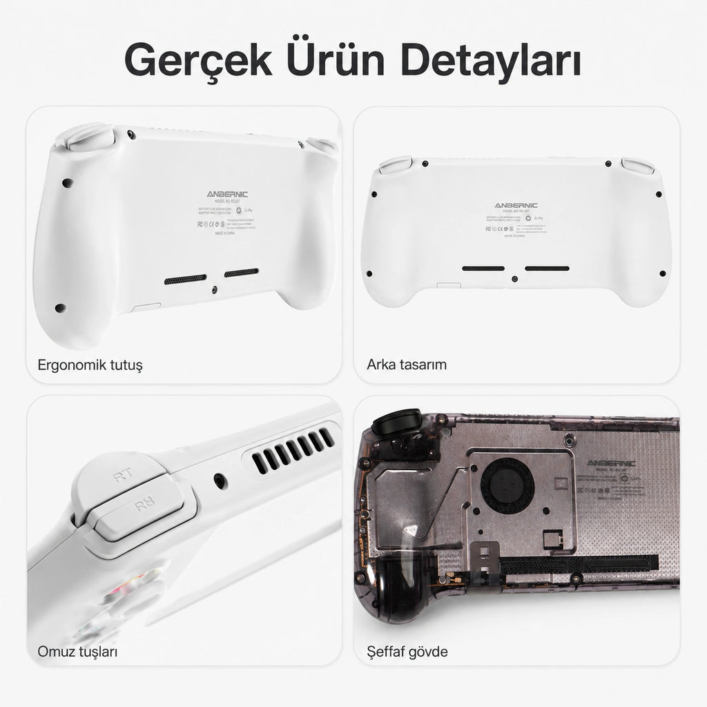 Anbernic RG557 Android El Konsolu 12GB RAM 256GB, Retro Taşınabilir Oyun Konsolu