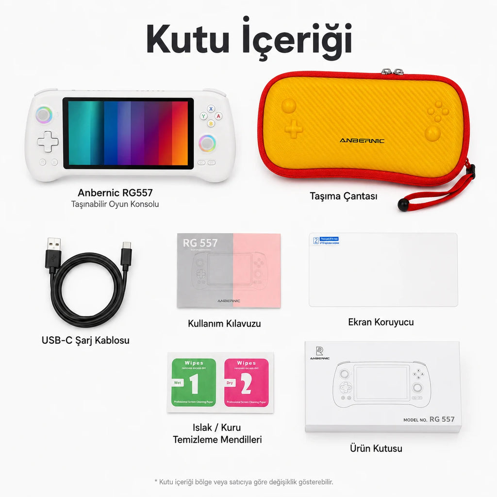 Anbernic RG557 Android El Konsolu 8GB RAM 128GB, Retro Taşınabilir Oyun Konsolu