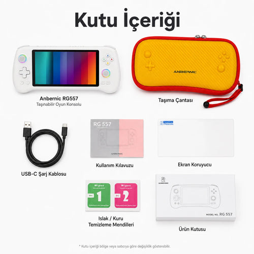 Anbernic RG557 Android El Konsolu 8GB RAM 128GB, Retro Taşınabilir Oyun Konsolu