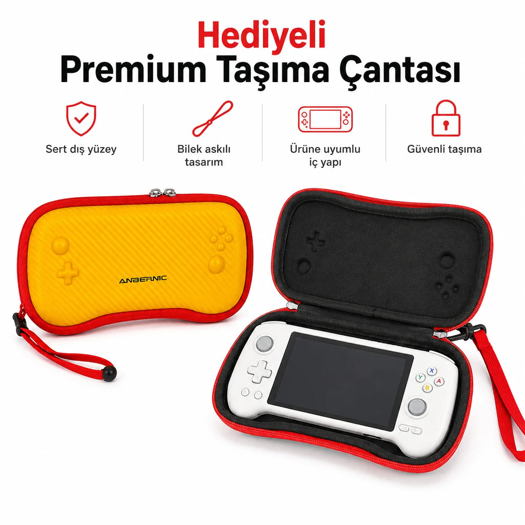 Anbernic RG557 Android El Konsolu 8GB RAM 128GB, Retro Taşınabilir Oyun Konsolu