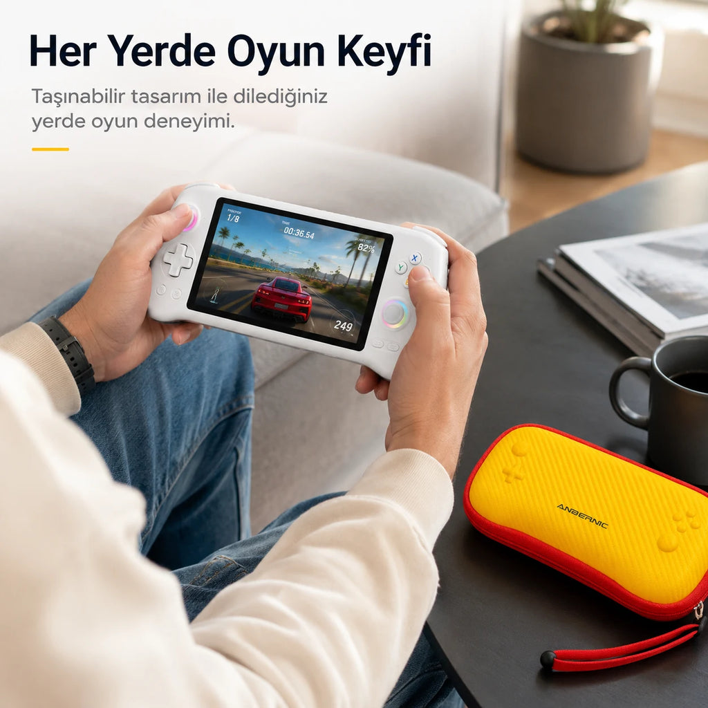 Anbernic RG557 Android El Konsolu 8GB RAM 128GB, Retro Taşınabilir Oyun Konsolu
