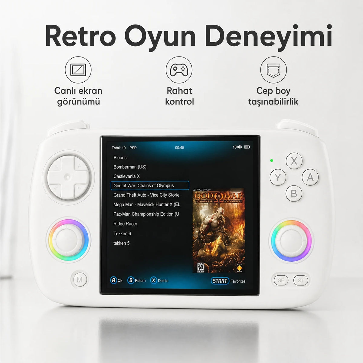 Anbernic RG CubeXX El Oyun Konsolu 3.95 inc IPS Ekran, Retro Mini Oyun Konsolu