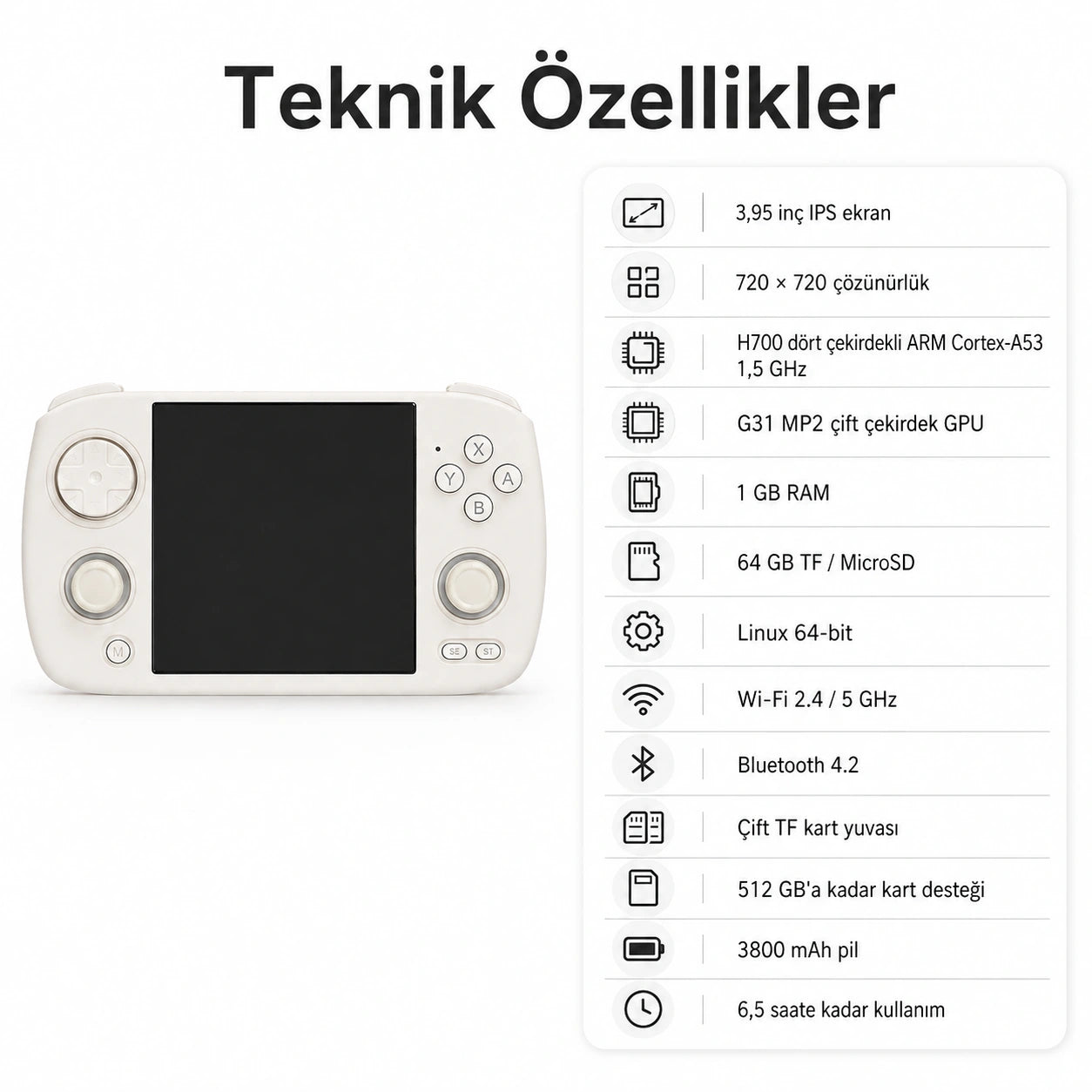 Anbernic RG CubeXX El Oyun Konsolu 3.95 inc IPS Ekran, Retro Mini Oyun Konsolu