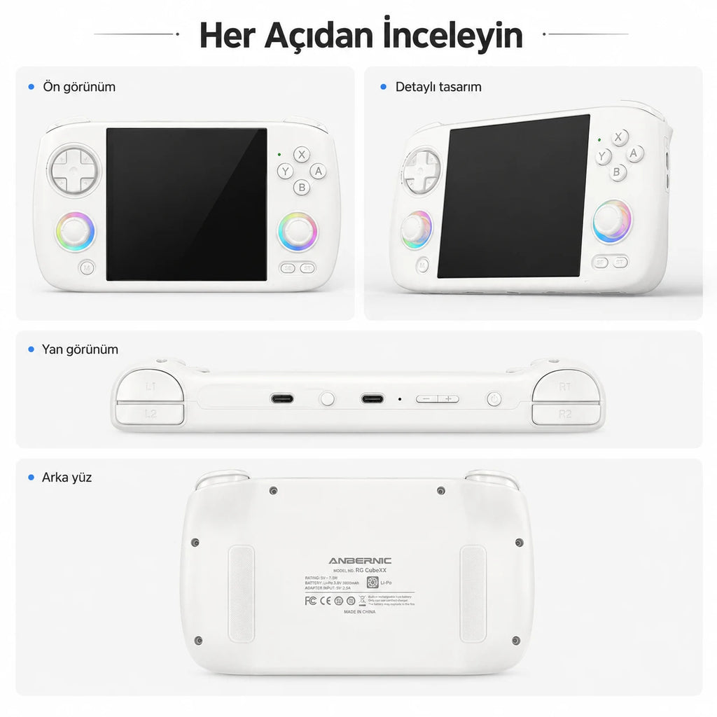 Anbernic RG CubeXX El Oyun Konsolu 3.95 inc IPS Ekran, Retro Mini Oyun Konsolu