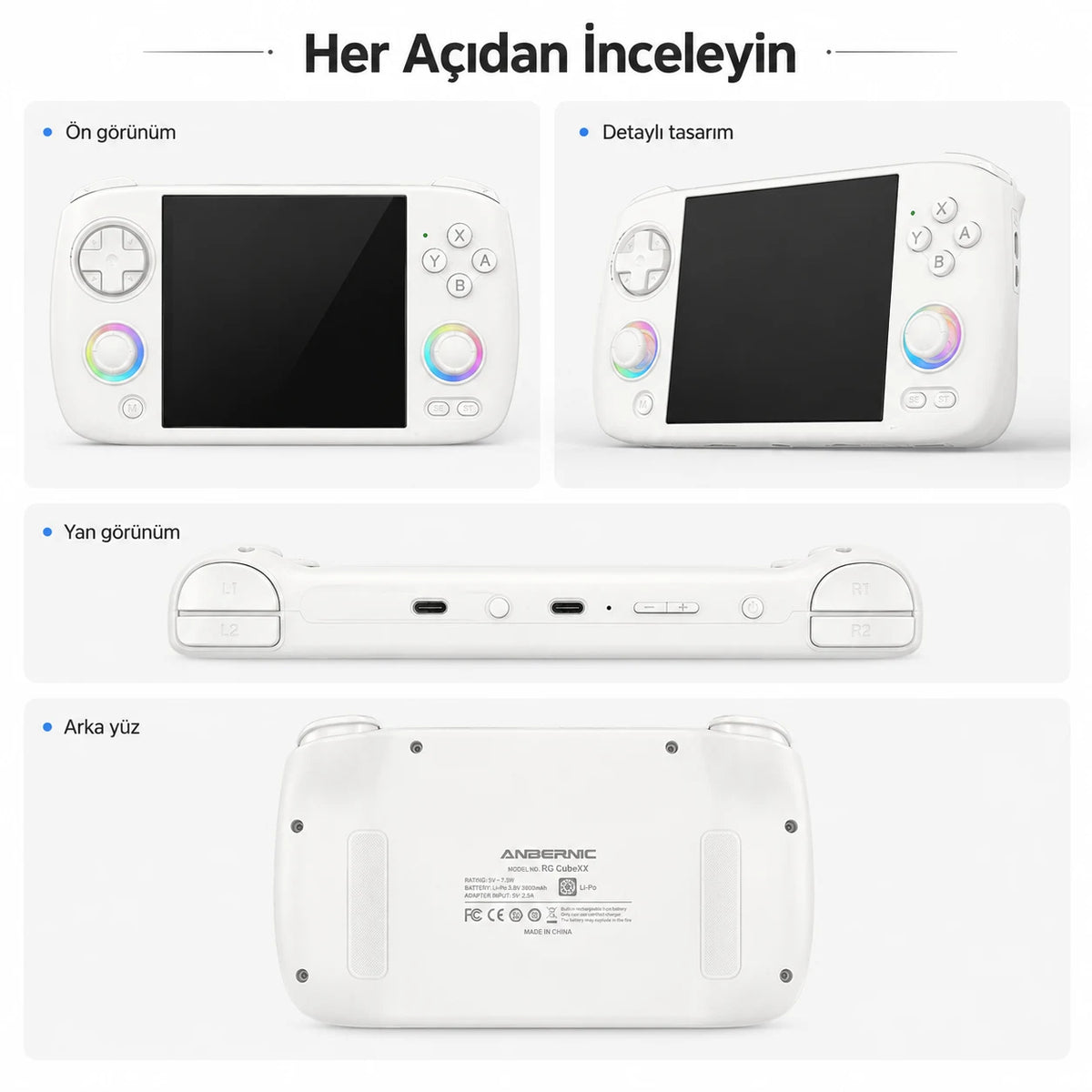 Anbernic RG CubeXX El Oyun Konsolu 3.95 inc IPS Ekran, Retro Mini Oyun Konsolu