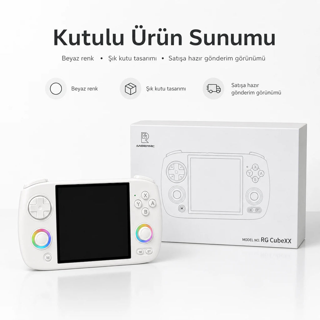 Anbernic RG CubeXX El Oyun Konsolu 3.95 inc IPS Ekran, Retro Mini Oyun Konsolu