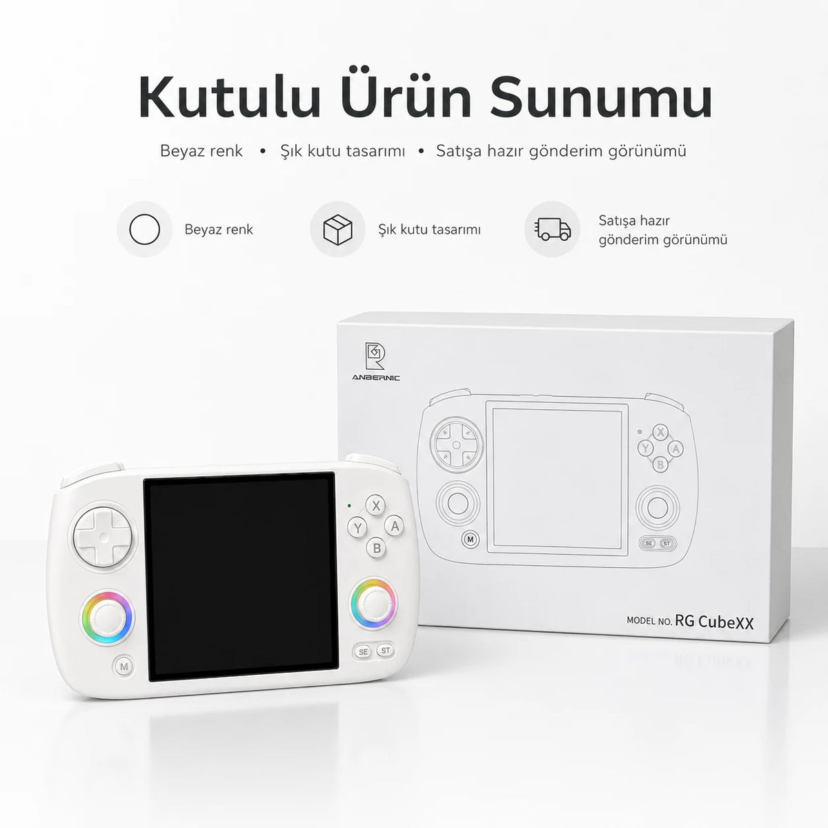 Anbernic RG CubeXX El Oyun Konsolu 3.95 inc IPS Ekran, Retro Mini Oyun Konsolu