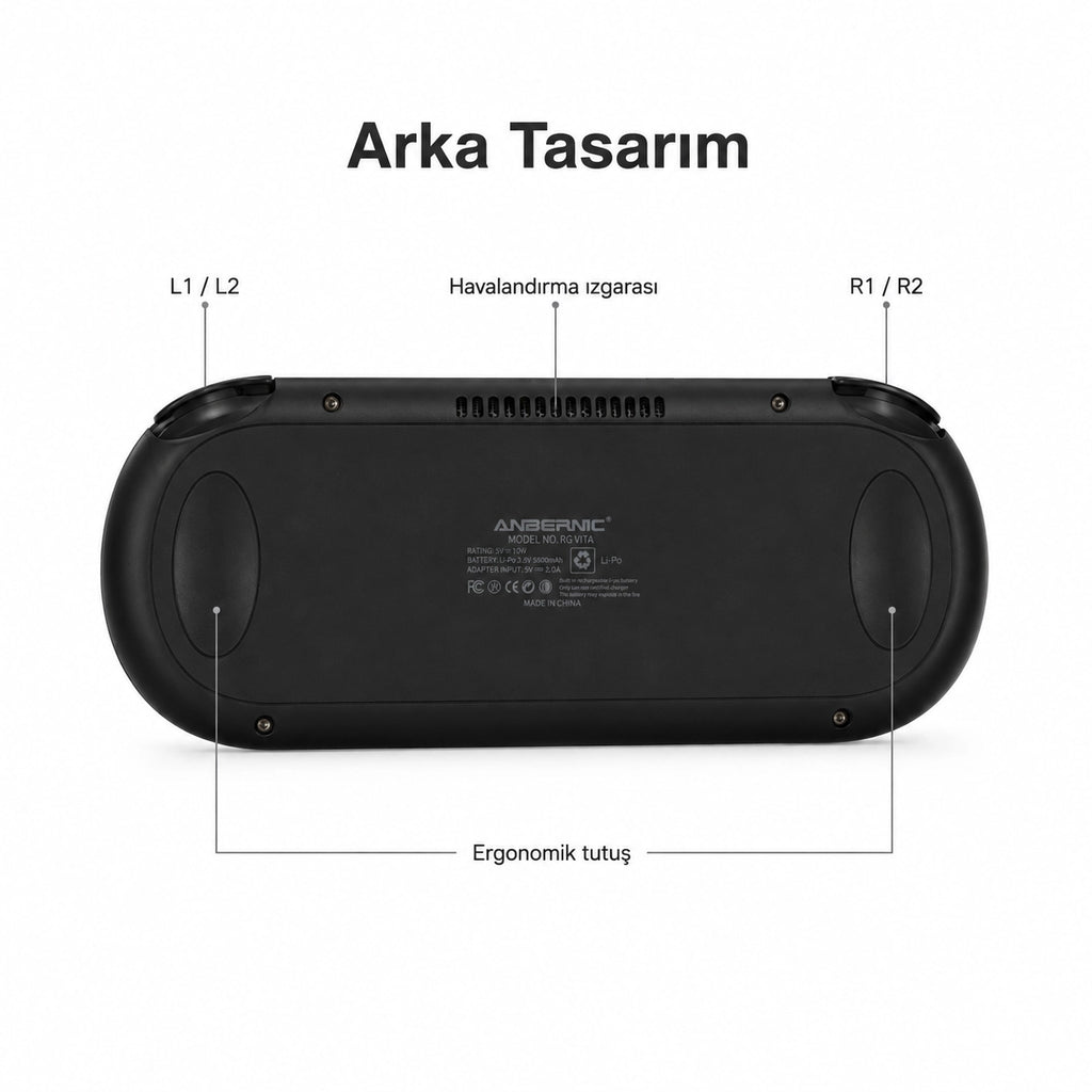Anbernic RG VITA El Oyun Konsolu 5.46 inç IPS Dokunmatik Ekran Android 12 Taşınabilir Retro Atari Oyun Cihazı
