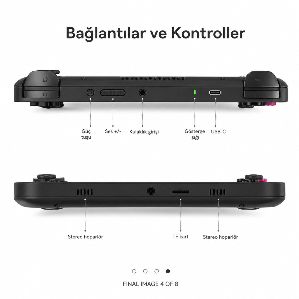 Anbernic RG VITA El Oyun Konsolu 5.46 inç IPS Dokunmatik Ekran Android 12 Taşınabilir Retro Atari Oyun Cihazı