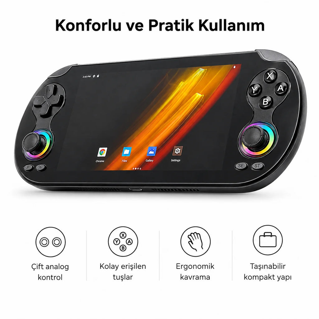 Anbernic RG VITA El Oyun Konsolu 5.46 inç IPS Dokunmatik Ekran Android 12 Taşınabilir Retro Atari Oyun Cihazı