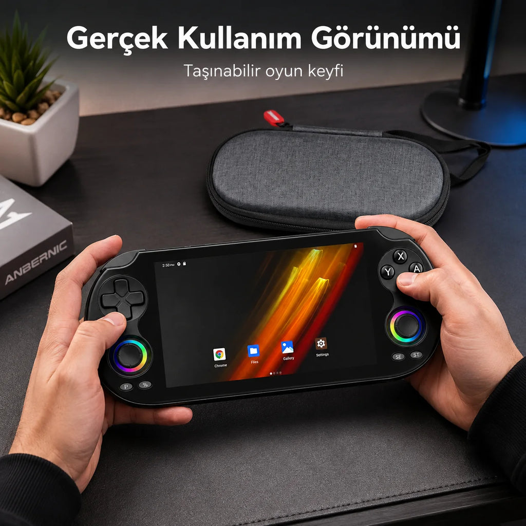 Anbernic RG VITA El Oyun Konsolu 5.46 inç IPS Dokunmatik Ekran Android 12 Taşınabilir Retro Atari Oyun Cihazı
