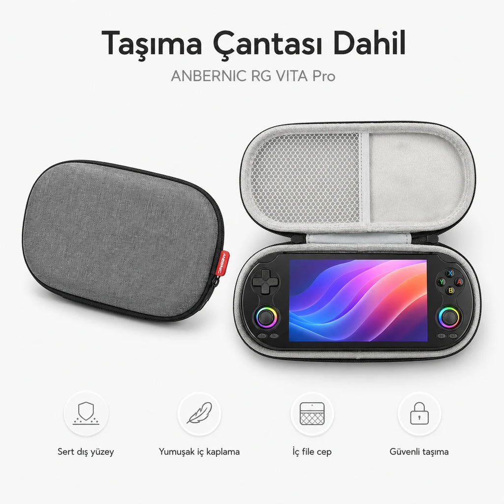 Anbernic RG VITA Pro Taşınabilir El Oyun Konsolu RK3576 4GB RAM 5000 mAh, Android Retro Oyun Konsolu
