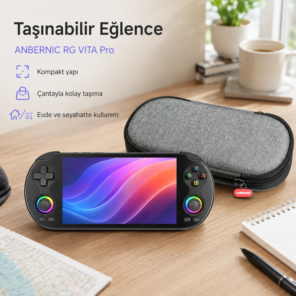 Anbernic RG VITA Pro Taşınabilir El Oyun Konsolu RK3576 4GB RAM 5000 mAh, Android Retro Oyun Konsolu