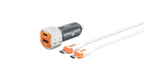 PL-C15 38W Çift Çıkışlı PD PPS Hızlı Araç Şarj Cihazı, Type-C Kablo Setli Çakmaklık Şarj Adaptörü