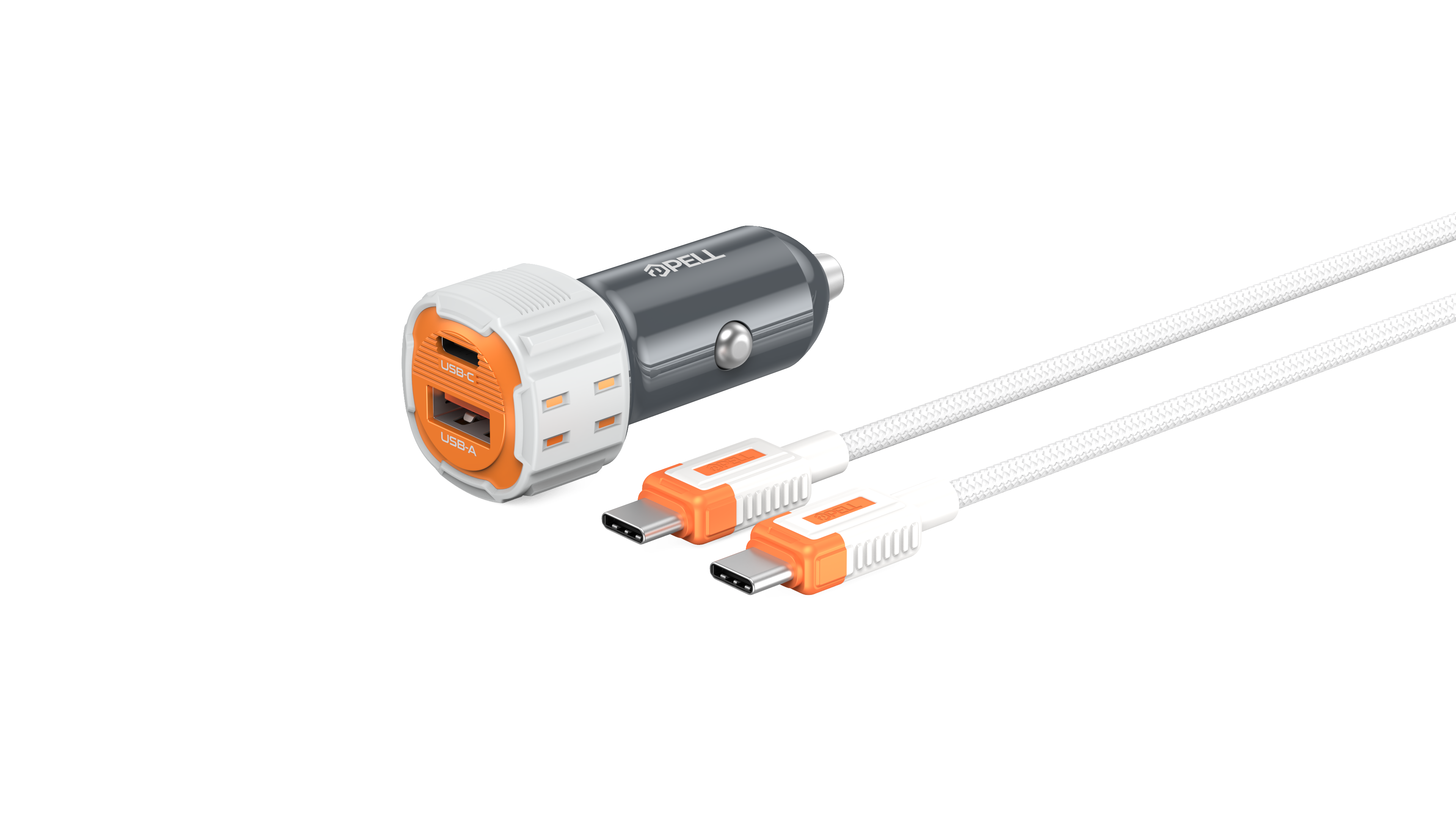 PL-C15 38W Çift Çıkışlı PD PPS Hızlı Araç Şarj Cihazı, Type-C Kablo Setli Çakmaklık Şarj Adaptörü