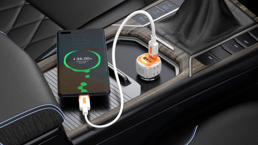 PL-C15 38W Çift Çıkışlı PD PPS Hızlı Araç Şarj Cihazı, Type-C Kablo Setli Çakmaklık Şarj Adaptörü