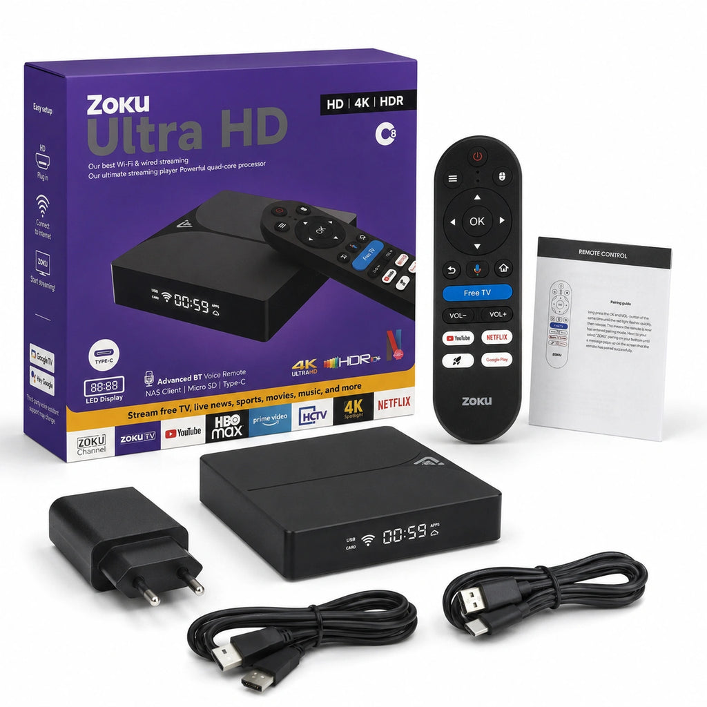 PELL C8 Android TV Box Ultra HD 4K, 10K HDR Destekli Akıllı Media Player