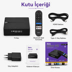 C8 Android TV Box Ultra HD 4K, 10K HDR Destekli Akıllı Media Player