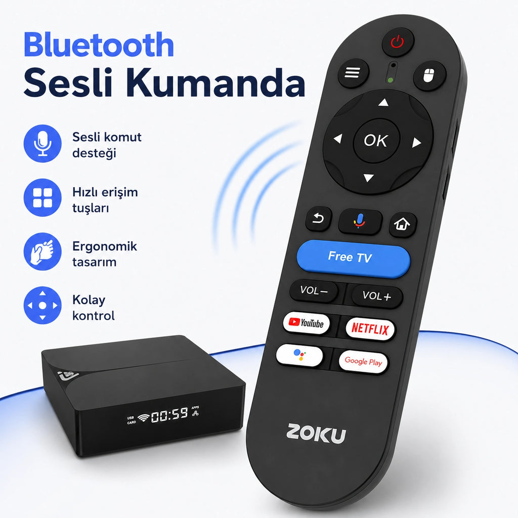 C8 Android TV Box Ultra HD 4K, 10K HDR Destekli Akıllı Media Player