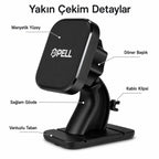 CH-H4 Vantuzlu Manyetik Araç İçi Telefon Tutucu, 360° Dönebilen Kablo Klipsli Torpido ve Cam Standı