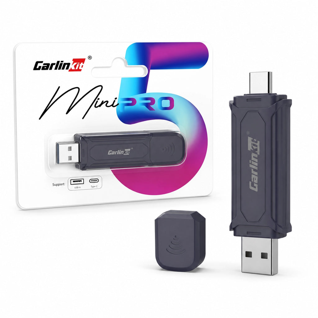 Carlinkit Mini 5 Pro Kablosuz CarPlay Çevirici Adaptör, Bluetooth & Wi-Fi Akıllı Araç Multimedya Dönüştürücü