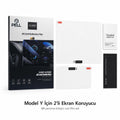 Lopard Tesla Model Y Juniper Ekran Koruyucu Sert Cam Seti, 9H 2in1 Ön ve Arka Multimedya Camı