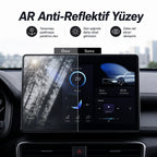 Lopard Tesla Model Y Juniper Ekran Koruyucu Sert Cam Seti, 9H 2in1 Ön ve Arka Multimedya Camı