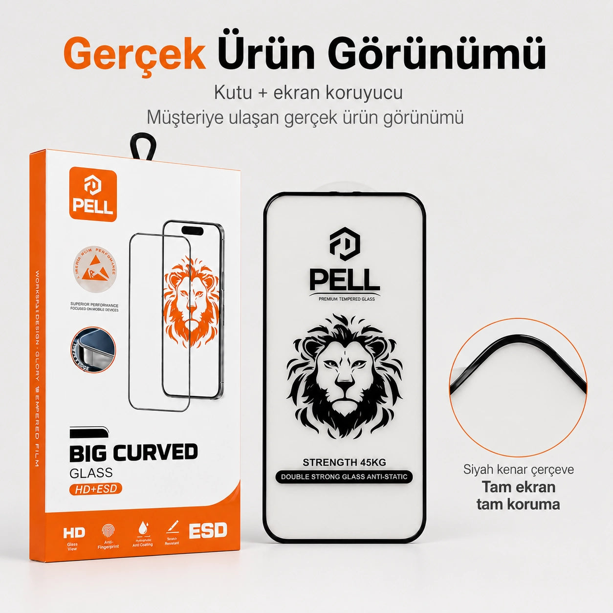 iPhone 16 Pro Max Uyumlu Joan Edge Tam Kaplayan Temperli Cam Ekran Koruyucu, 45kg Darbe Dirençli Anti-Static Ahize Toz Filtreli