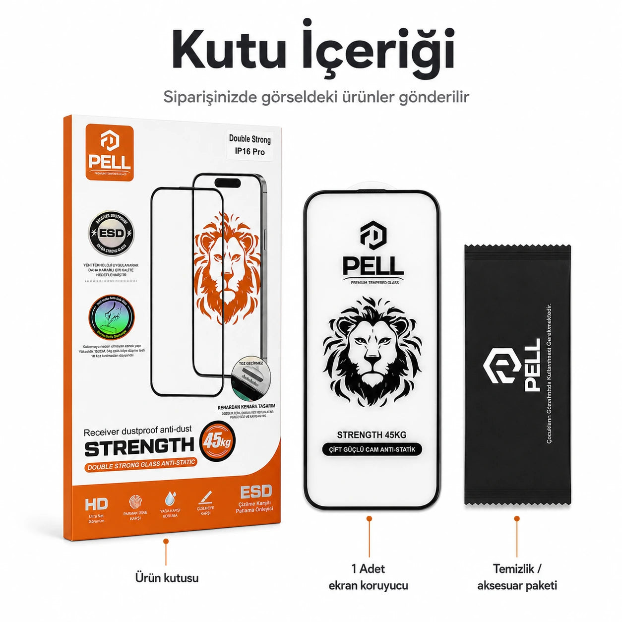 iPhone 16 Pro Max Uyumlu Joan Edge Tam Kaplayan Temperli Cam Ekran Koruyucu, 45kg Darbe Dirençli Anti-Static Ahize Toz Filtreli