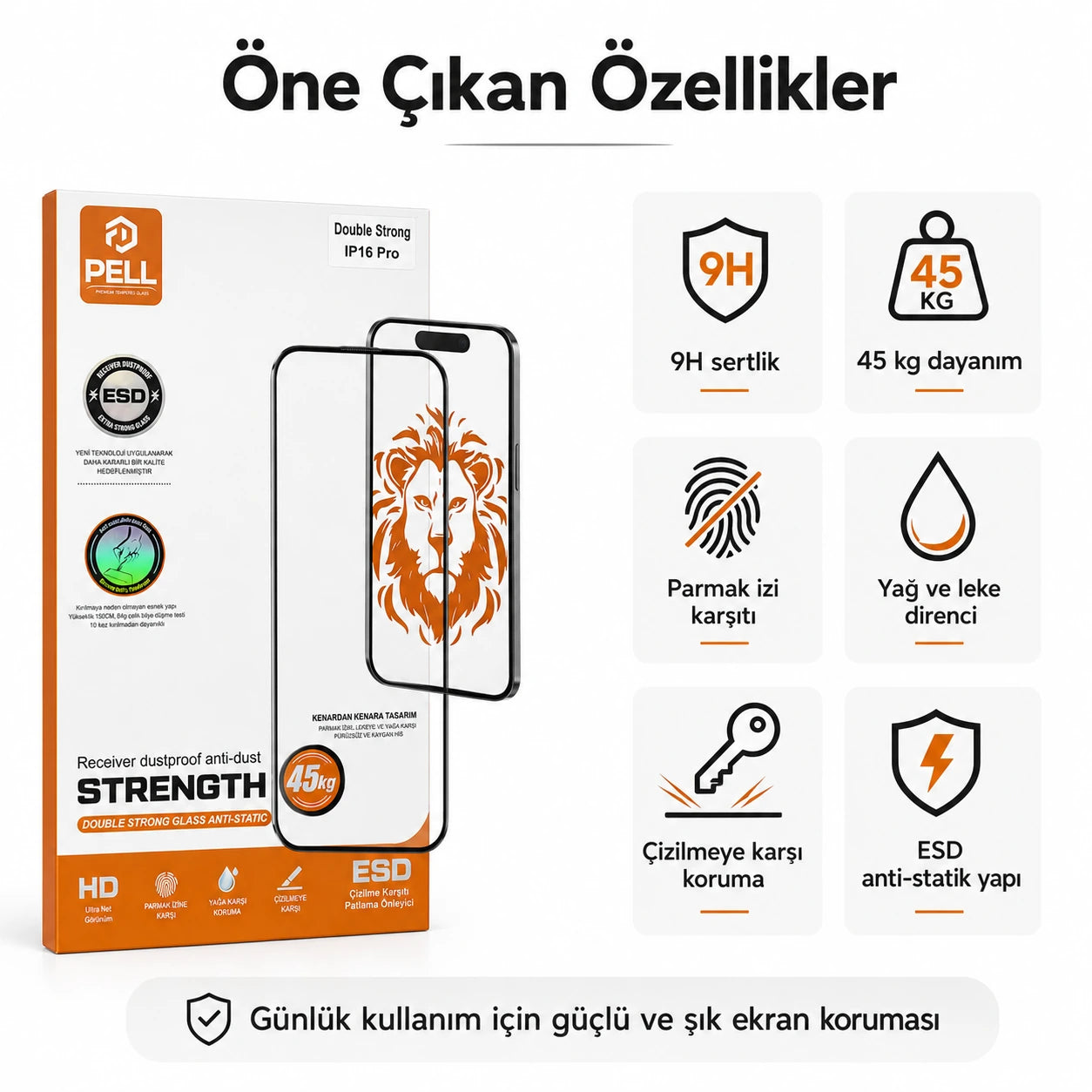 iPhone 16 Pro Max Uyumlu Joan Edge Tam Kaplayan Temperli Cam Ekran Koruyucu, 45kg Darbe Dirençli Anti-Static Ahize Toz Filtreli