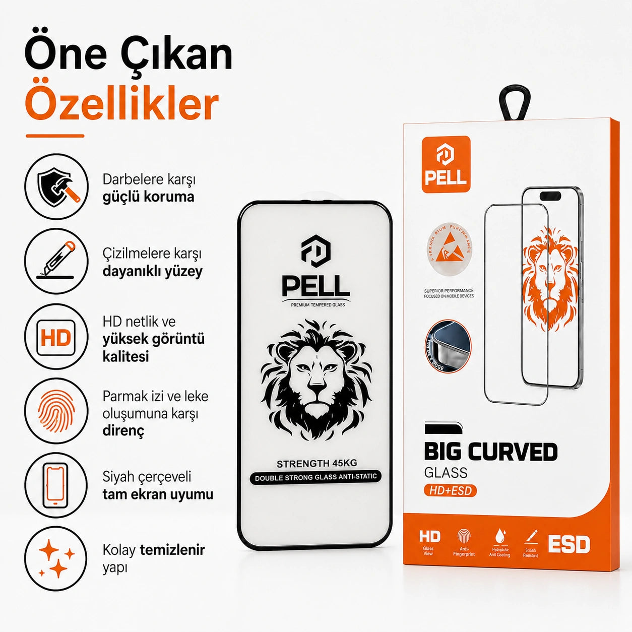 iPhone 16 Pro Max Uyumlu Joan Edge Tam Kaplayan Temperli Cam Ekran Koruyucu, 45kg Darbe Dirençli Anti-Static Ahize Toz Filtreli