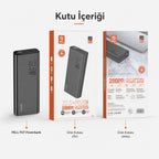 F07 20.000 mAh Powerbank 22.5W, PD 20W Turbo Hızlı Taşınabilir Şarj Cihazı