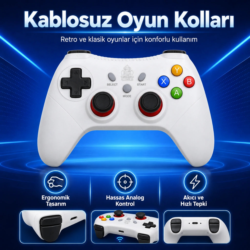 G8 Android 14 TV Box ve Oyun Konsolu 60.000+ Oyunlu, Wi-Fi 6 Akıllı Media Player
