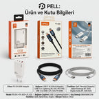 PELL E14 65W Çoklu Çıkışlı Hızlı Şarj Aleti Seti 60W PD Type-C ve 27W PD Lightning Çift Kablolu, PD 3 Portlu Ultra Hızlı Turbo Şarj Cihazı Type-C ve Type-A USB Seyahat Şarj Adaptörü