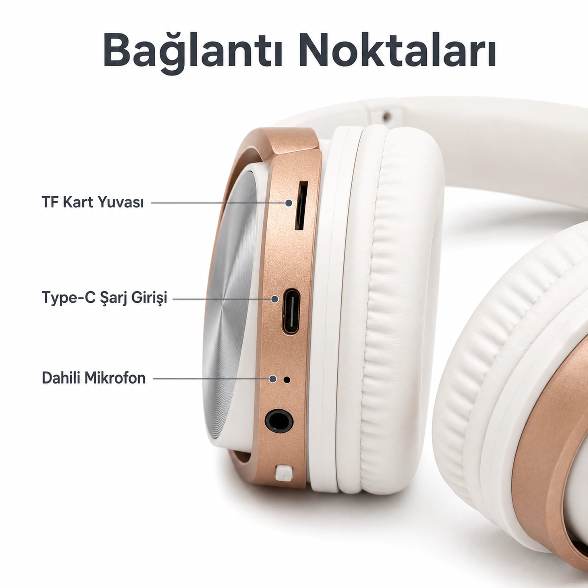 HZ-BT830 Bluetooth Kulak Üstü Kulaklık 5.0, Kablosuz Süper Bass Kulaklık