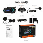 K09 Çift Yönlü Intercom Motosiklet Kask Kulaklığı, Bluetooth Gürültü Azaltıcı Kask İçi Ses Sistemi
