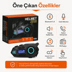 K09 Çift Yönlü Intercom Motosiklet Kask Kulaklığı, Bluetooth Gürültü Azaltıcı Kask İçi Ses Sistemi