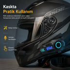 K09 Çift Yönlü Intercom Motosiklet Kask Kulaklığı, Bluetooth Gürültü Azaltıcı Kask İçi Ses Sistemi