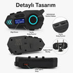 K09 Çift Yönlü Intercom Motosiklet Kask Kulaklığı, Bluetooth Gürültü Azaltıcı Kask İçi Ses Sistemi