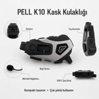 K10 DVR Kameralı Motosiklet Intercomu Bluetooth, Radyolu Kask Kulaklığı