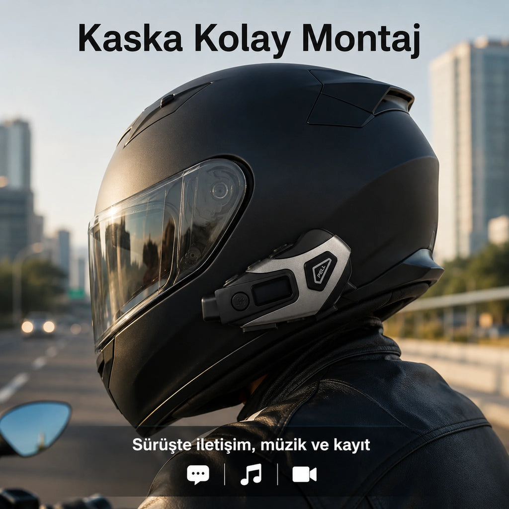 K10 DVR Kameralı Motosiklet Intercomu Bluetooth, Radyolu Kask Kulaklığı
