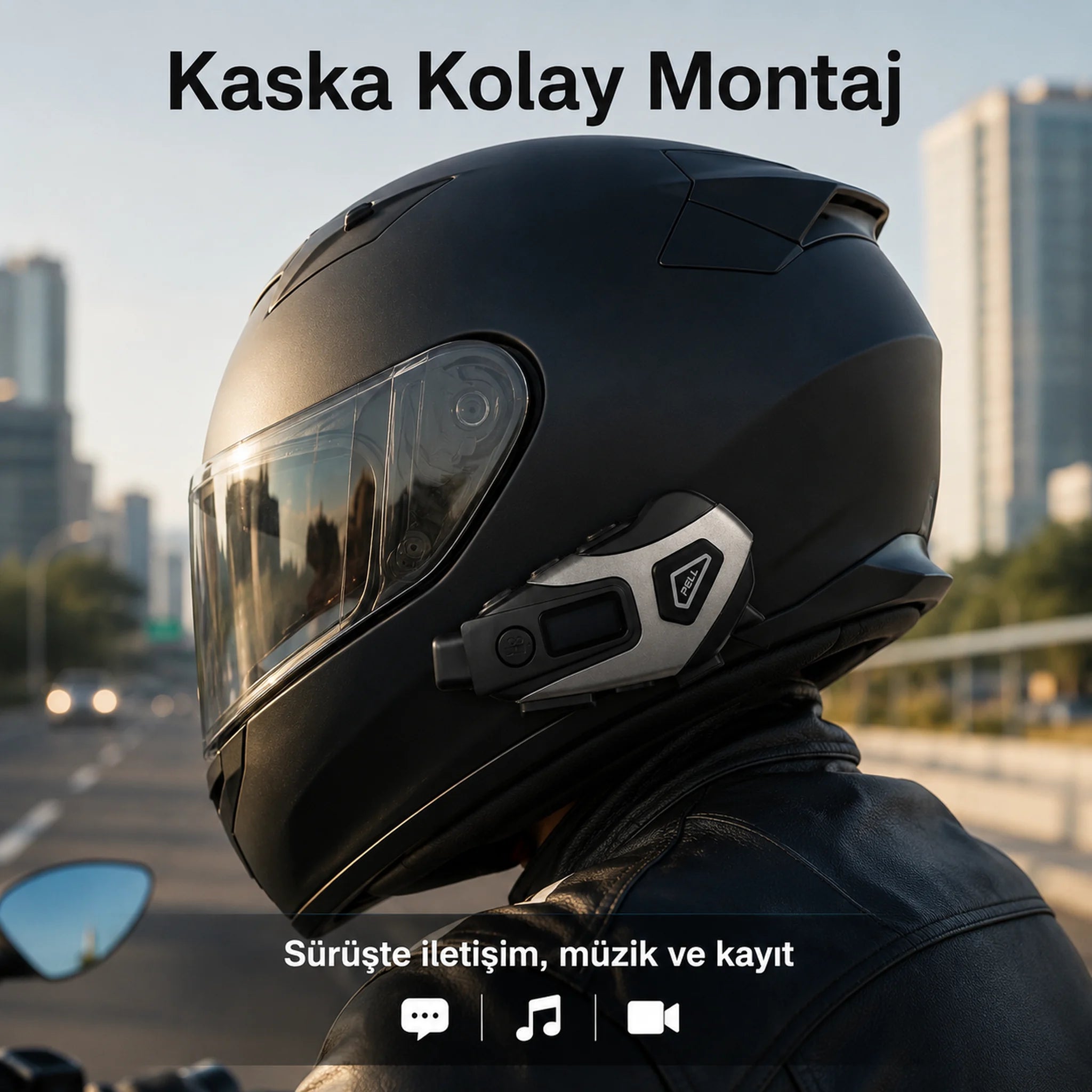 K10 DVR Kameralı Motosiklet Intercomu Bluetooth, Radyolu Kask Kulaklığı