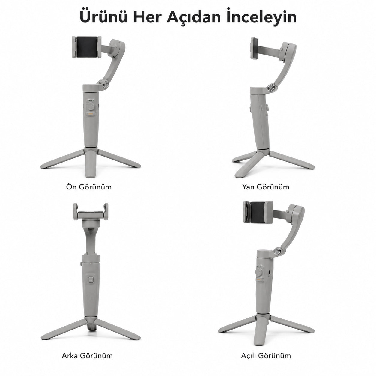 M2 Telefon Gimbal Stabilizatör 3-Eksenli, Katlanabilir Cep Telefonu Gimbalı