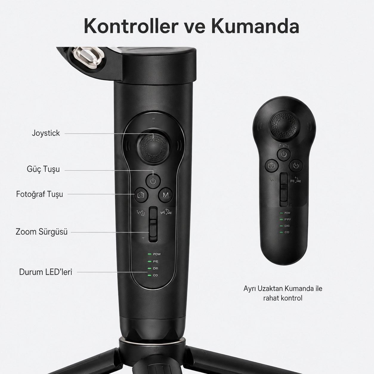 M3 Alpro Telefon Gimbal Stabilizatör 3-Eksenli, AI Akıllı Takip Özellikli Sabitleyici