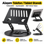 Masaüstü Telefon ve Tablet Standı Alüminyum Alaşım, 360 Degree Dönebilen Katlanabilir Metal Stand NO.S961