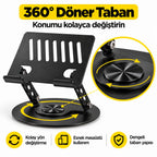 Masaüstü Telefon ve Tablet Standı Alüminyum Alaşım, 360 Degree Dönebilen Katlanabilir Metal Stand NO.S961