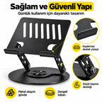 Masaüstü Telefon ve Tablet Standı Alüminyum Alaşım, 360 Degree Dönebilen Katlanabilir Metal Stand NO.S961